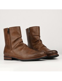 Men's Casual Versatile Solid-color Side-zip Boots