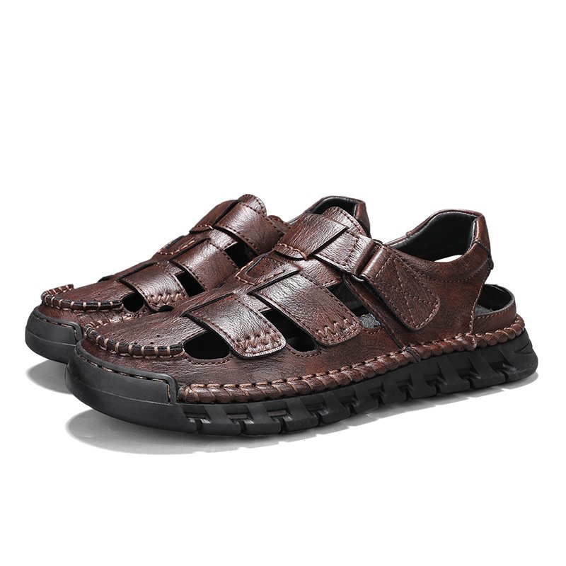 Men's Simple All-match Leather Non-slip Sandals