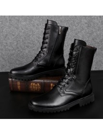 Men's Zipper High Top British Soft Sole Leather Martin Boots