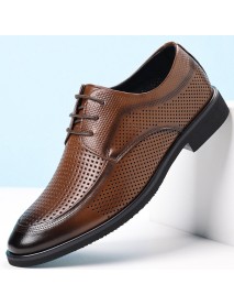 Leather Dress Shoes For Commuting With A Non-slip Round Toe