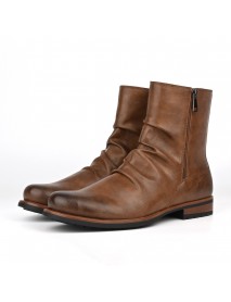 Men's Casual Versatile Solid-color Side-zip Boots