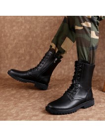 Men's Zipper High Top British Soft Sole Leather Martin Boots